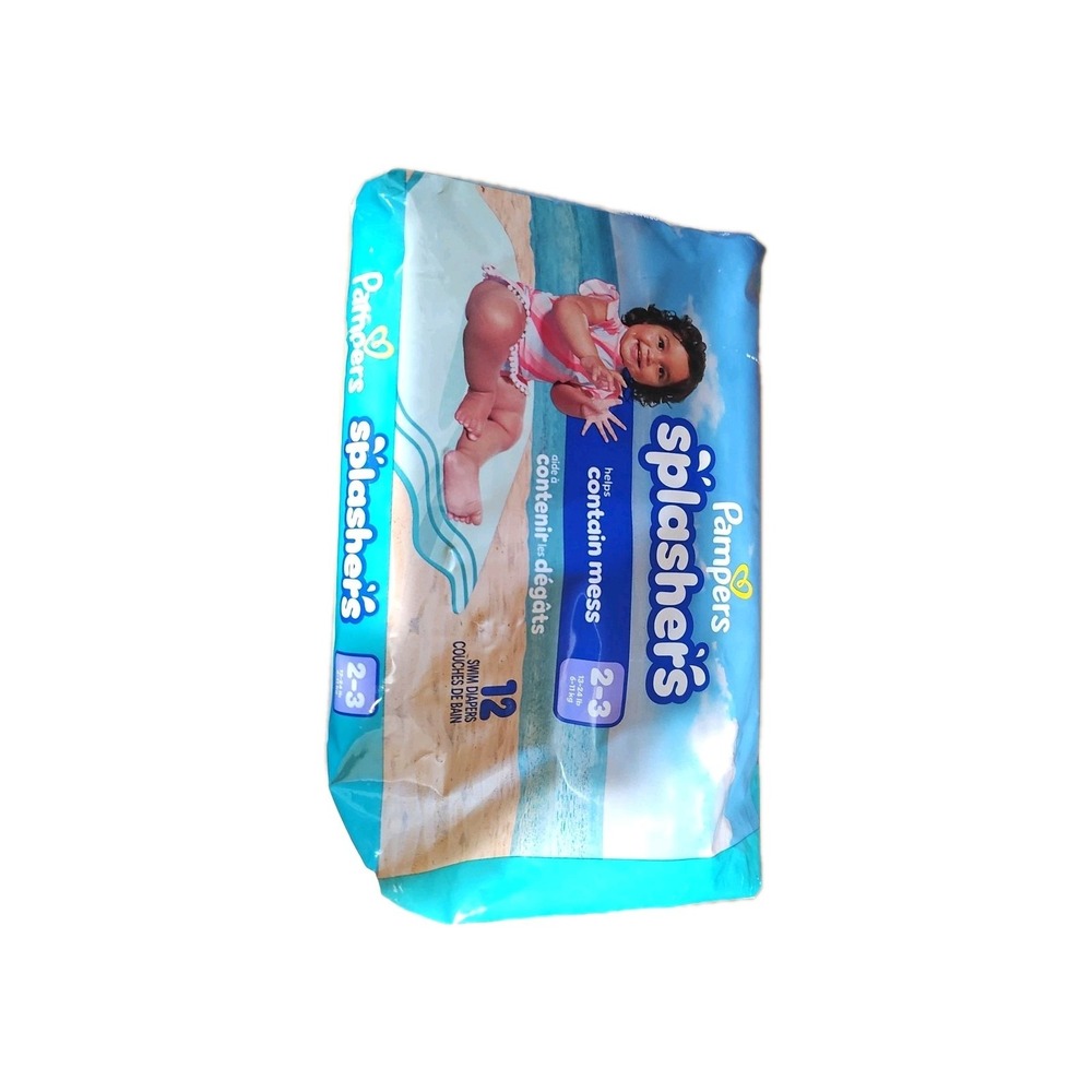 Pampers Swim Diapers - Splashers - Size 2-3, 20 Count, Gap-Free Disposable Baby